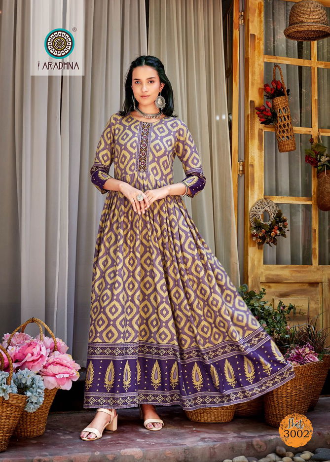 Ikat Vol 3 By Aradhna Long Anarkali Kurtis Catalog
